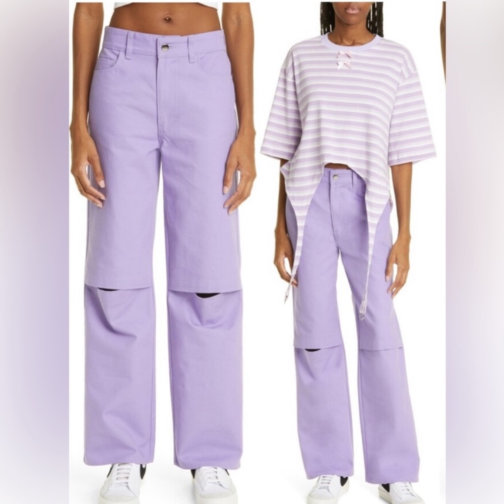 NWOT KkCo Knee Vent purple Straight Leg Pants lavender Size 26
